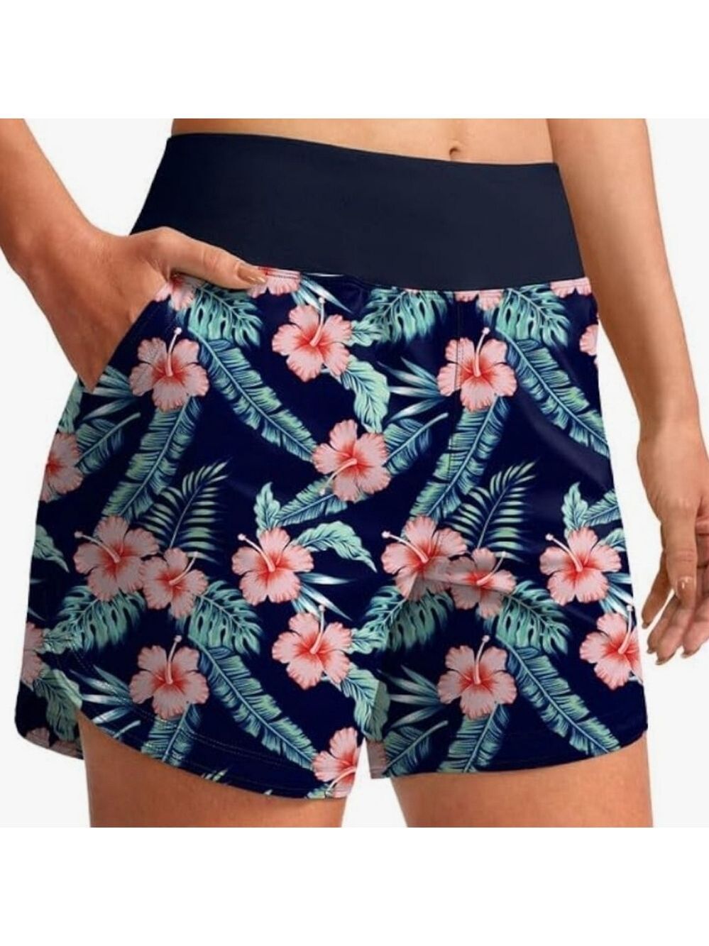 Pudolla Women's 5" Swim Board  High Waisted Quick Dry Swimming ShortNWTSize XXL